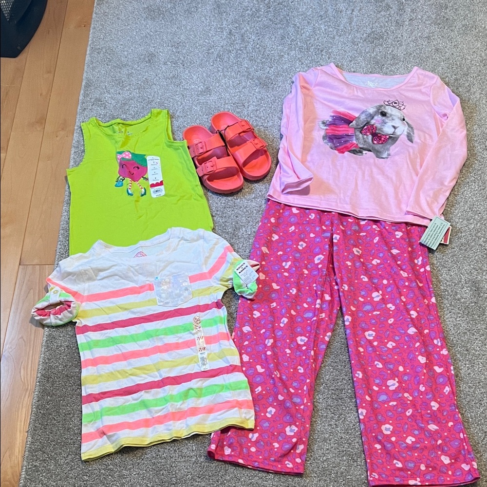 Pink and Green Kids Pajama Set